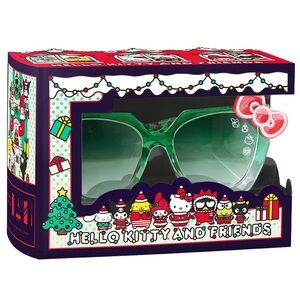 Hello Kitty x Galaken Christmas Holiday Green & Red Sunglasses (NIB)